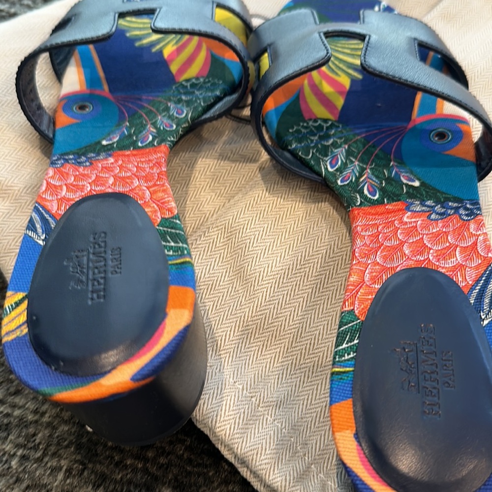 Hermes Oasis Bleu indigo sandal size 38 - Picture 2 of 3